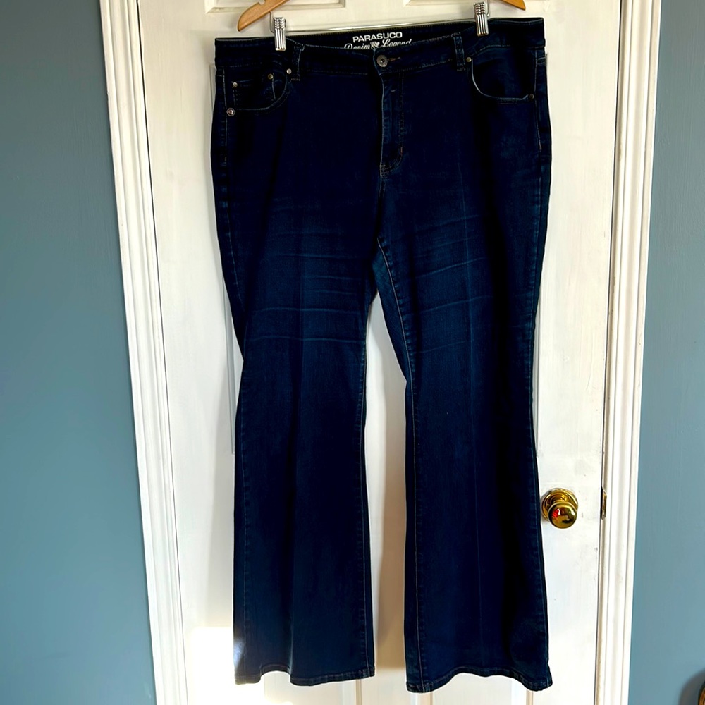 Parasuco vintage boot cut dark wash jeans size 18